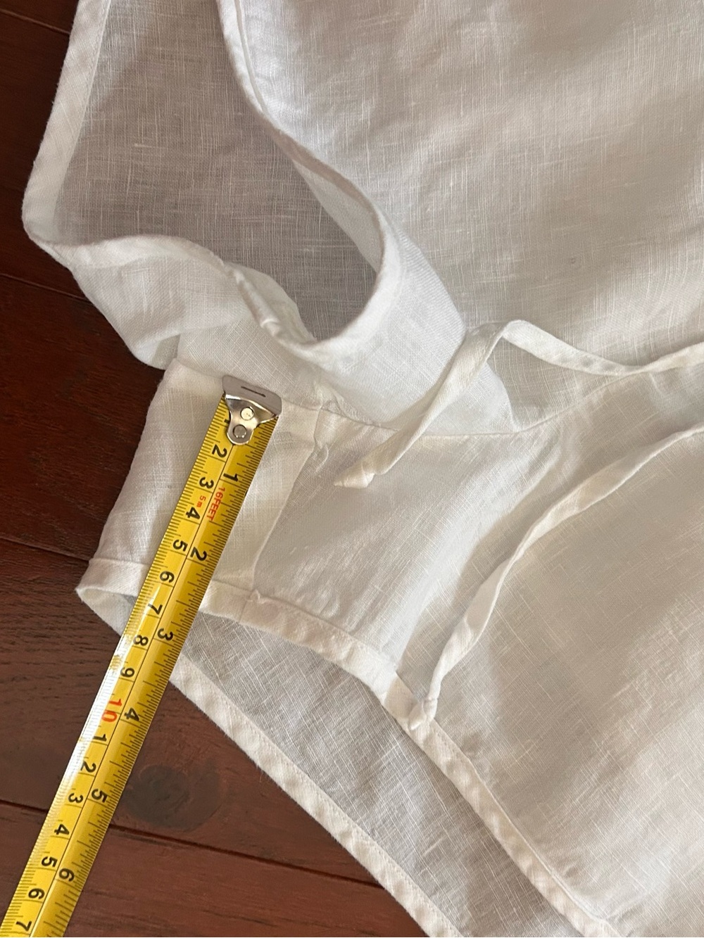 Cloth & Stone High Waisted Smocked Drawstring Linen Shorts White Size Medium - Picture 6 of 8